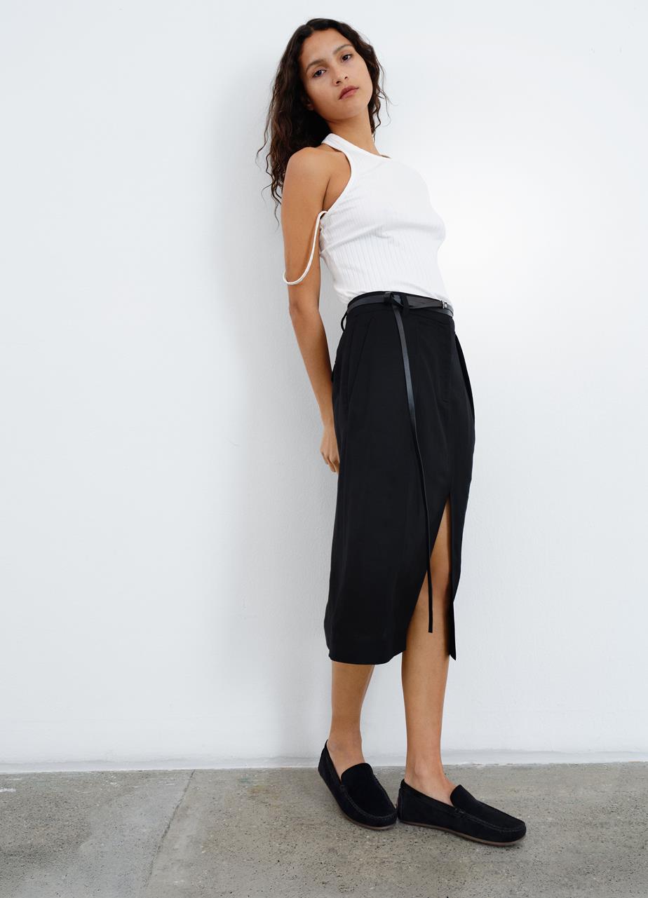 Larissa loafer Svart, Semsket Skinn