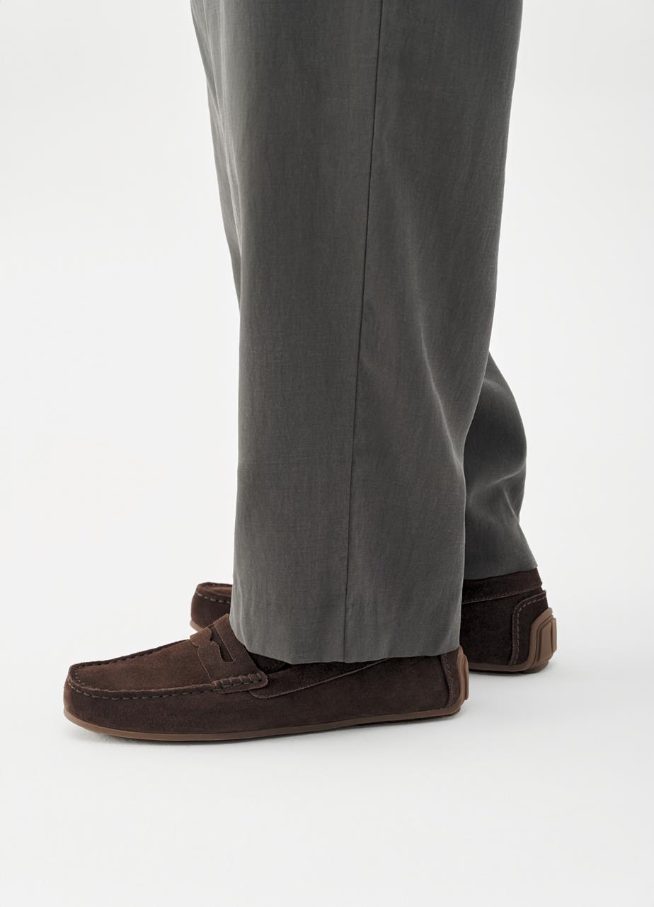 Lorenzo loafer Dunkelbraunes, Veloursleder