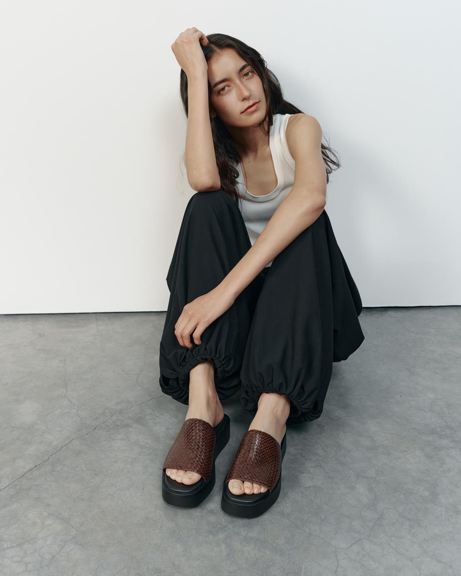 Danya sandals Dark Brown, Braided Leather