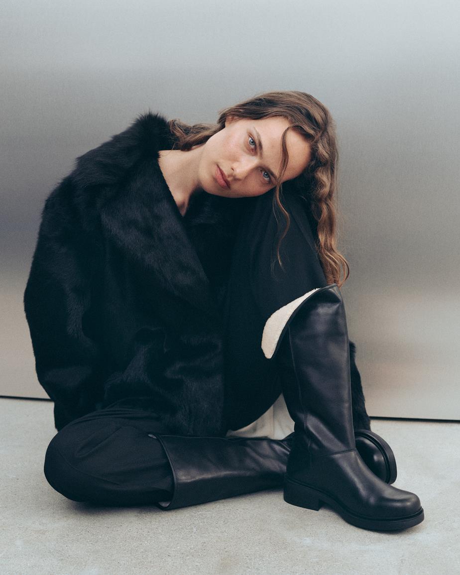 Karlie stivali Nero, Pelle