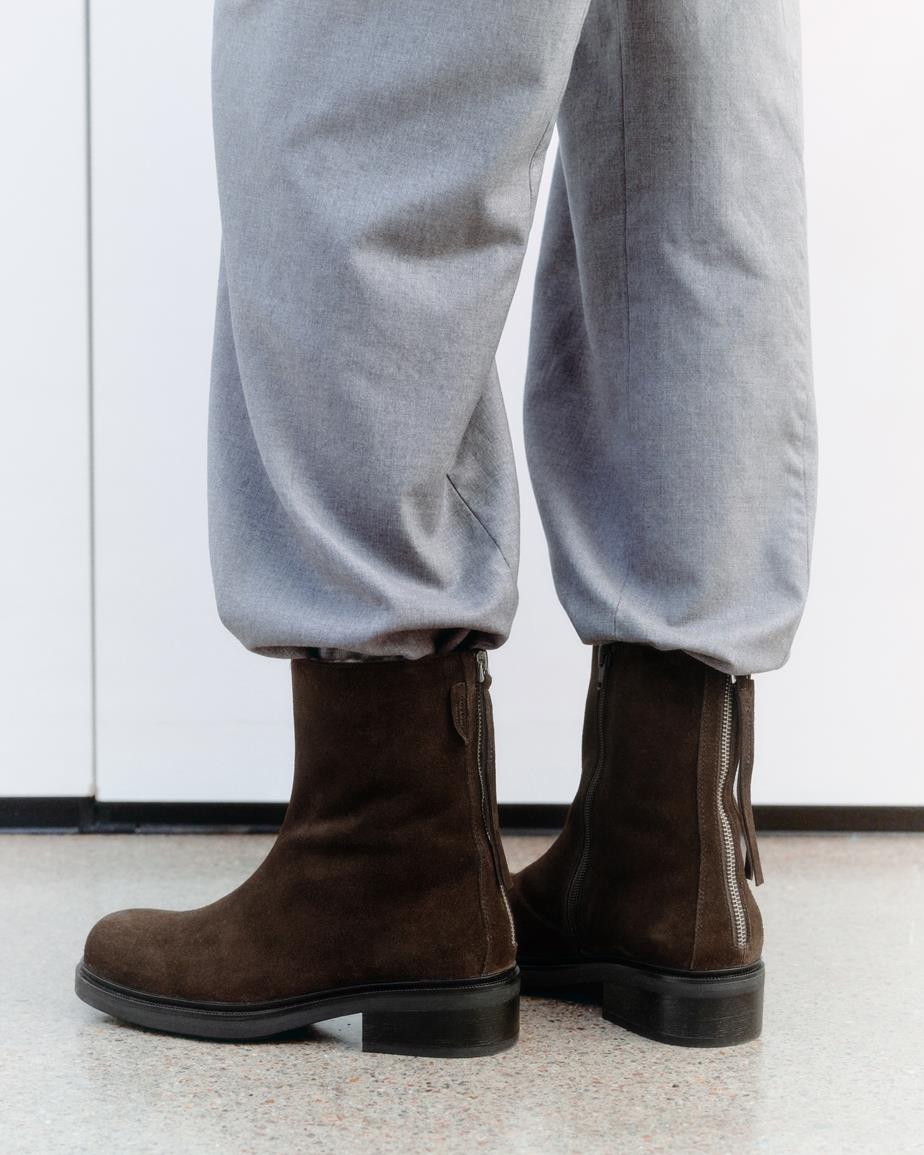 Karlie bottes Marron Foncé, Daim