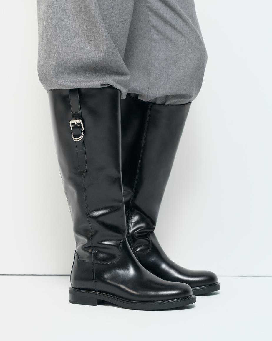 Freya tall boots Black, Leather