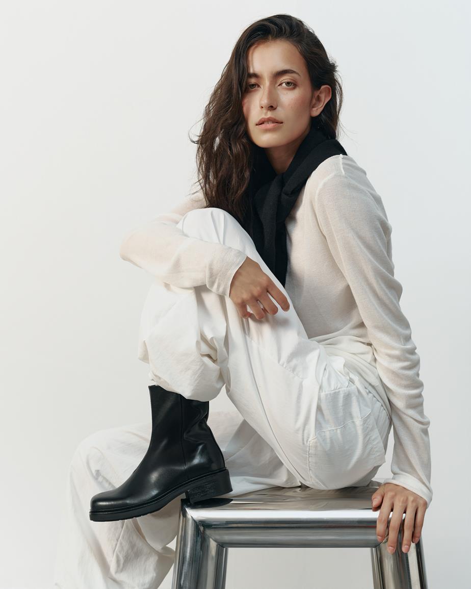 Karlie boots Svart, Skinn