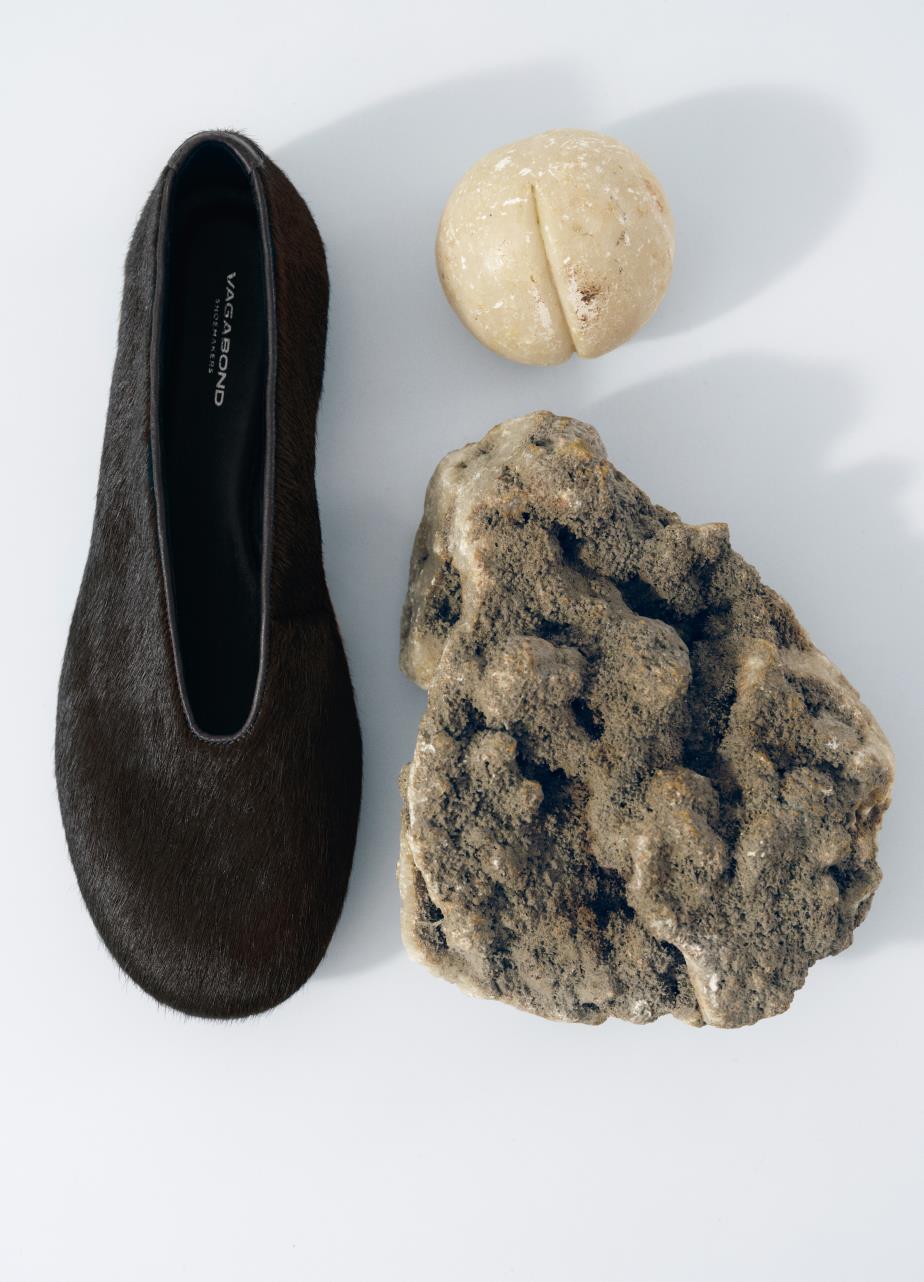 Aleya ballet flats Dark Brown, Hair-On-Leather