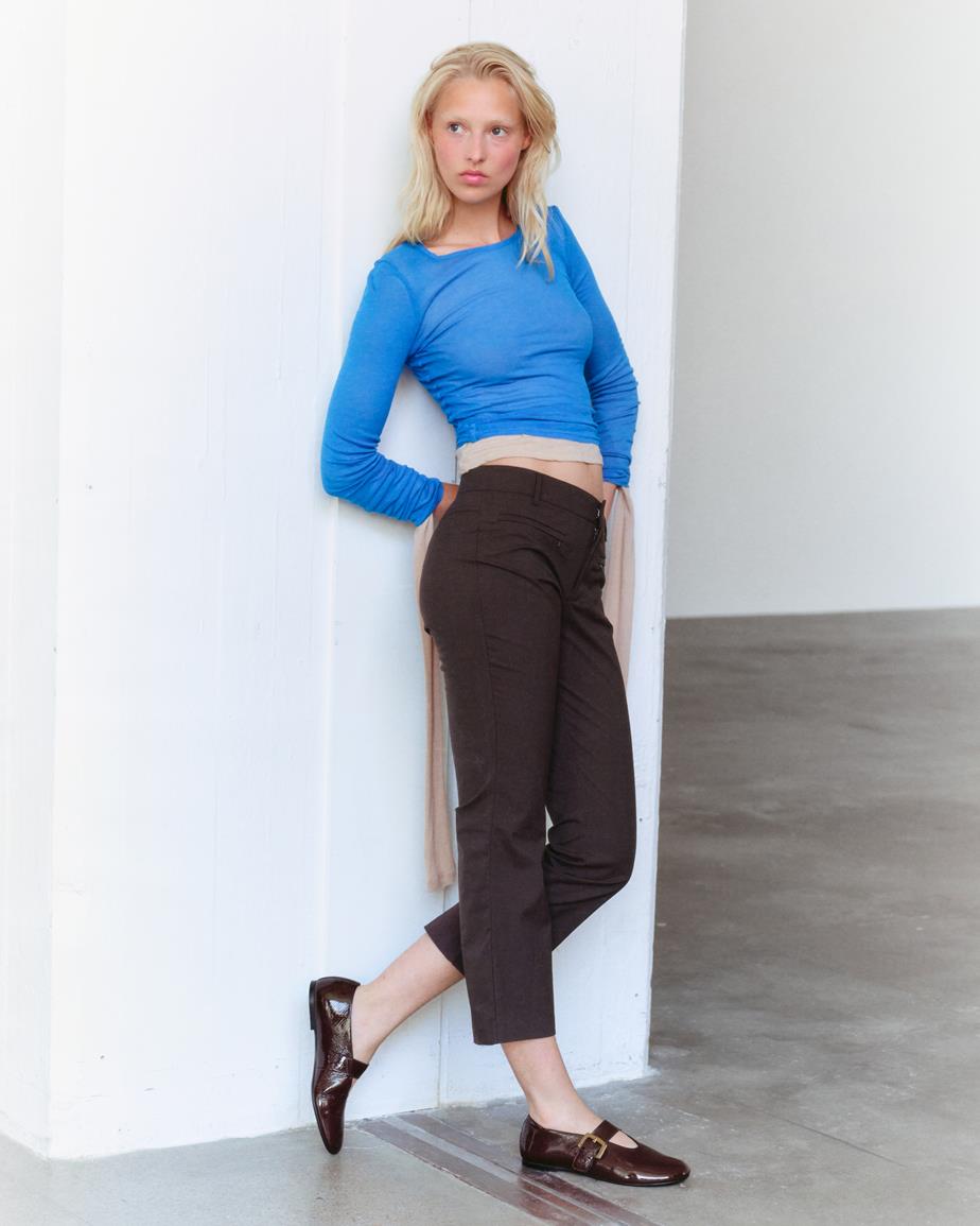 Aleya ballerinas Dunkelbraunes, Lackleder
