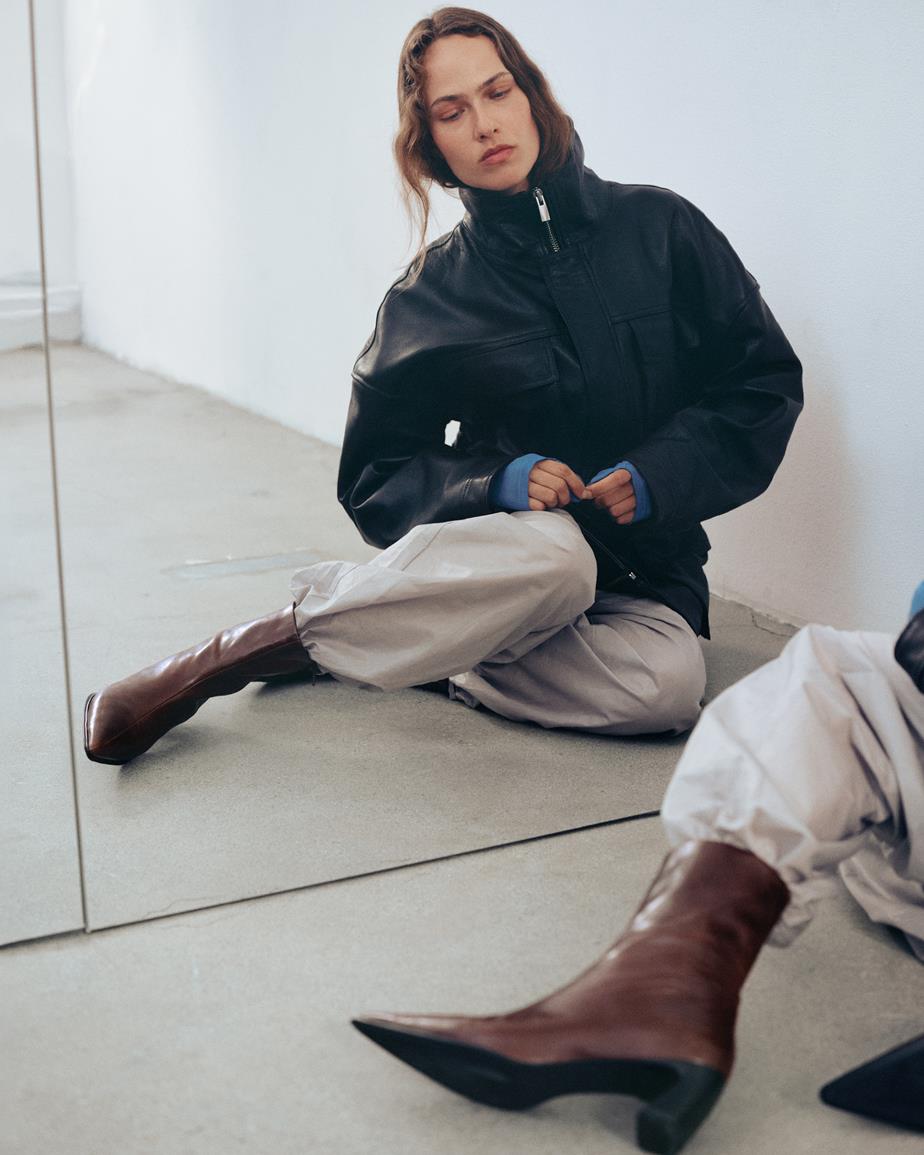 Ilona stiefeletten Braunes, Leder
