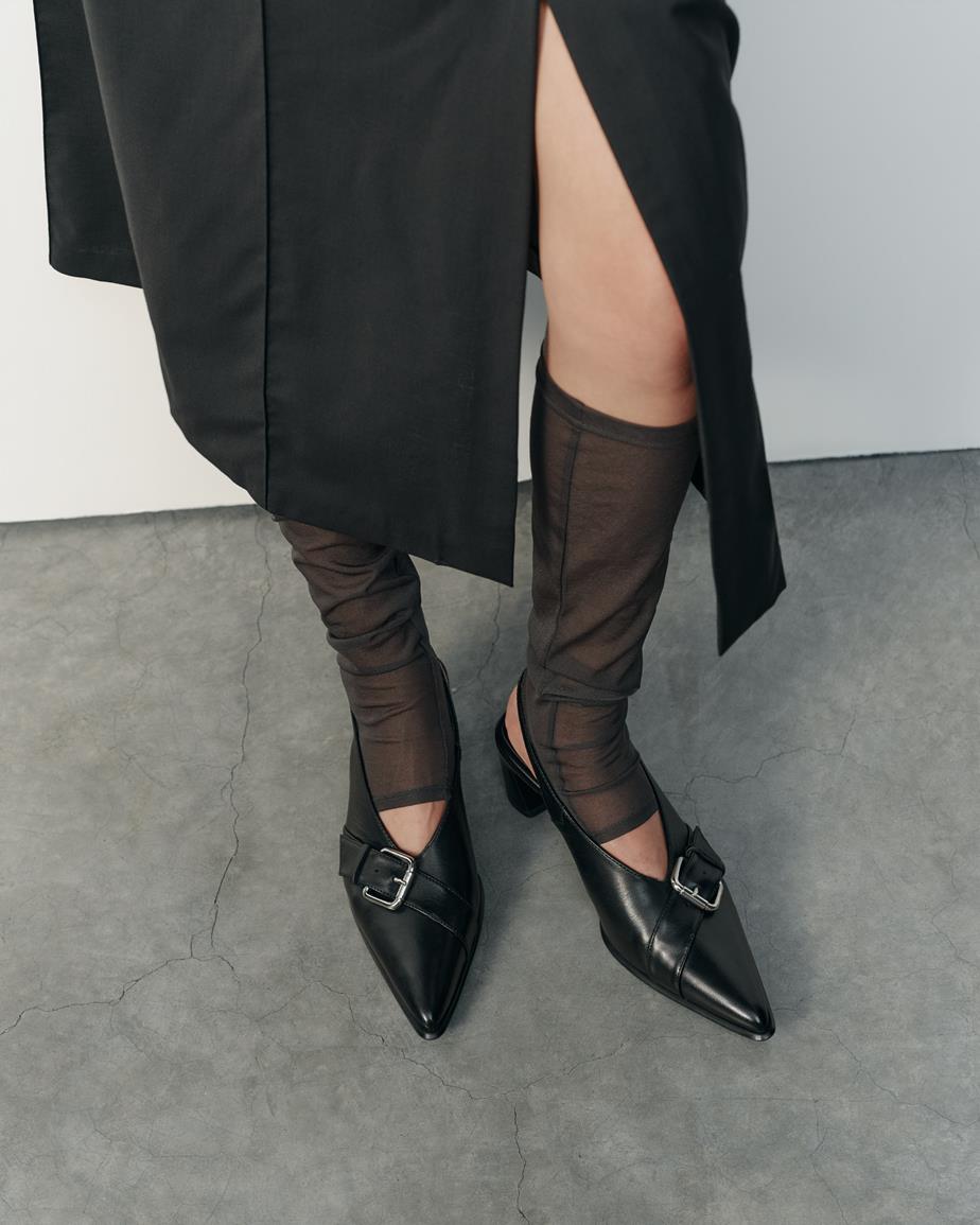 Ilona decolletè Nero, Pelle