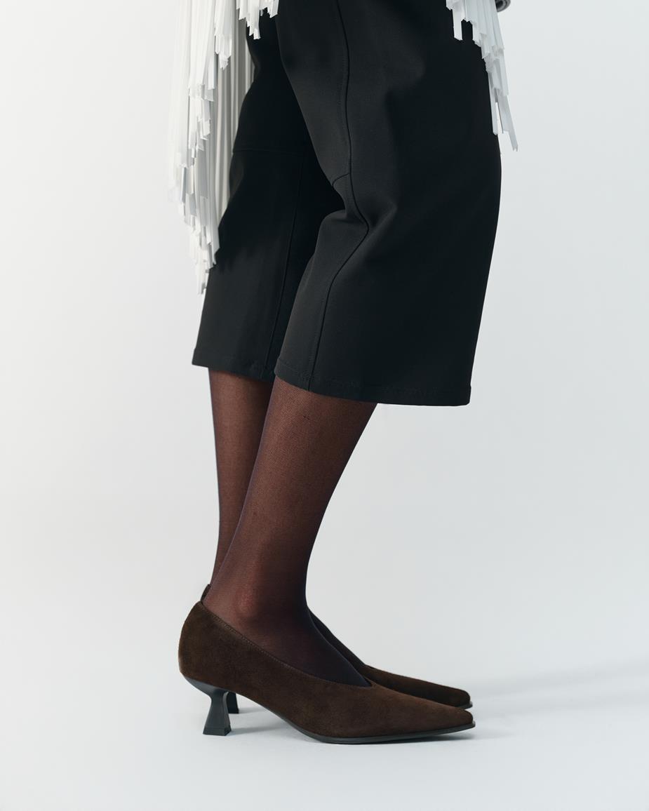 Elly pumps Dark Brown, Suede