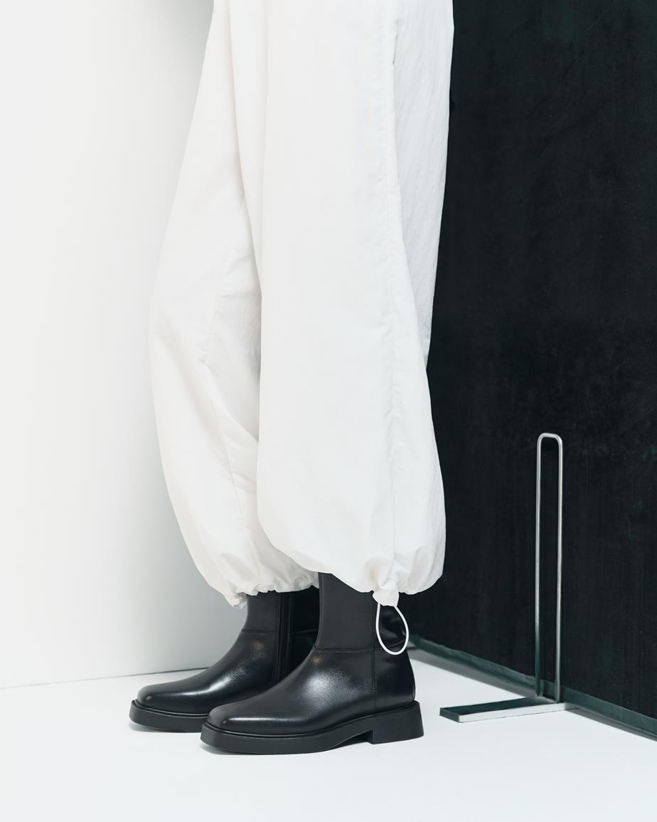 Jillian stiefel Schwarz, Leder
