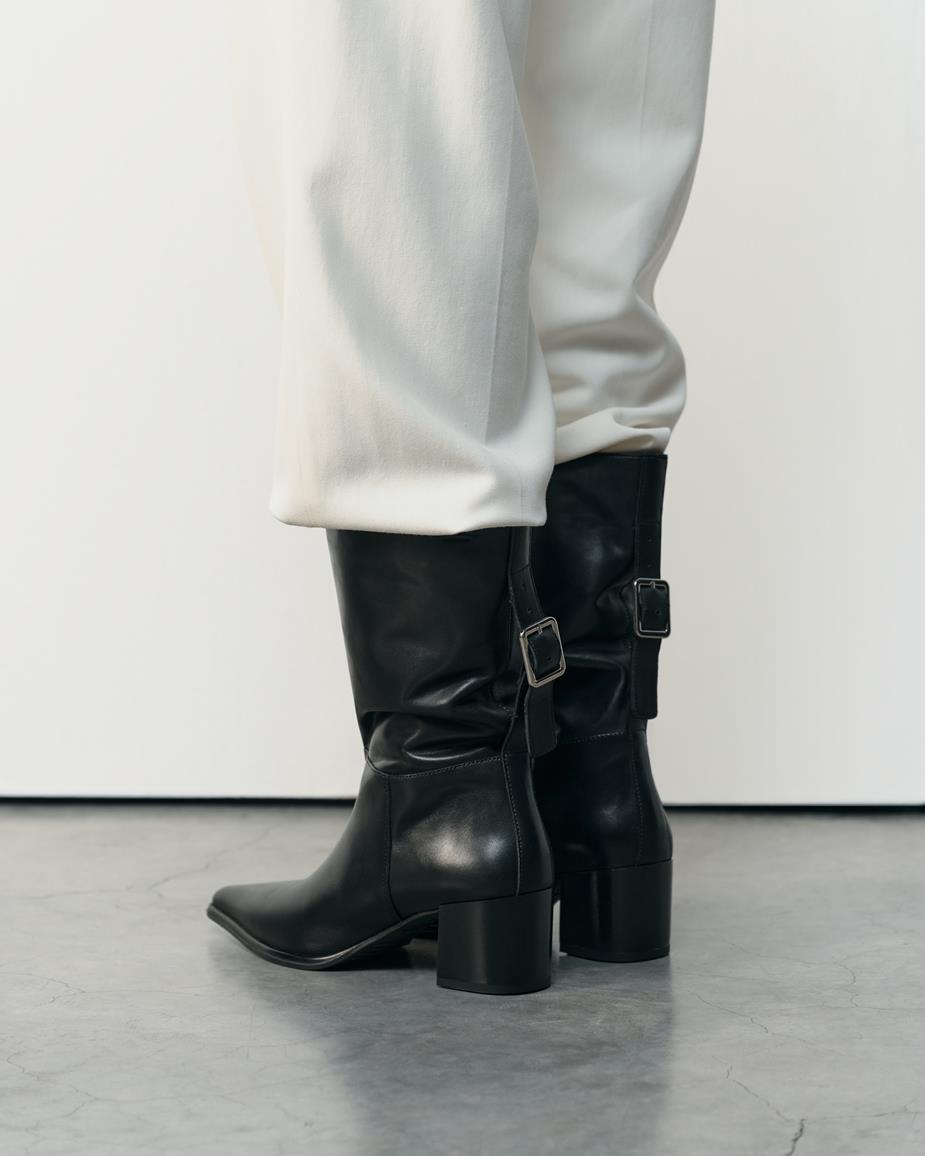 Giselle bottes Noir, Cuir
