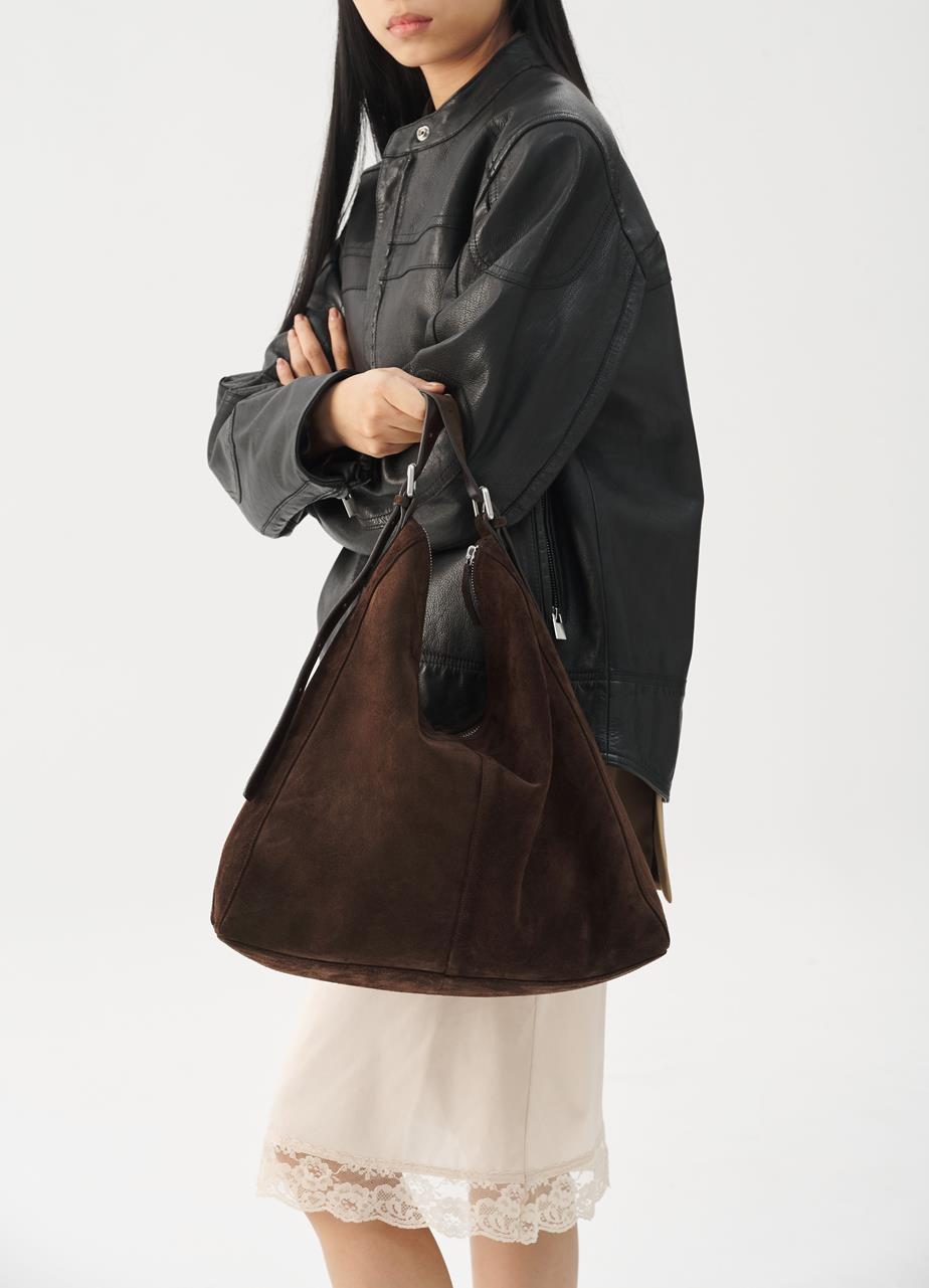 Hilo bag Dark Brown suede