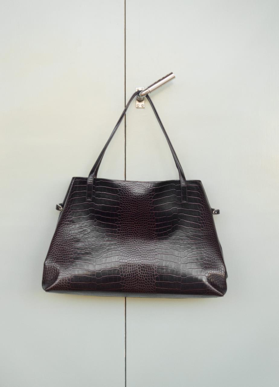 Cannes bag Brown embossed leather