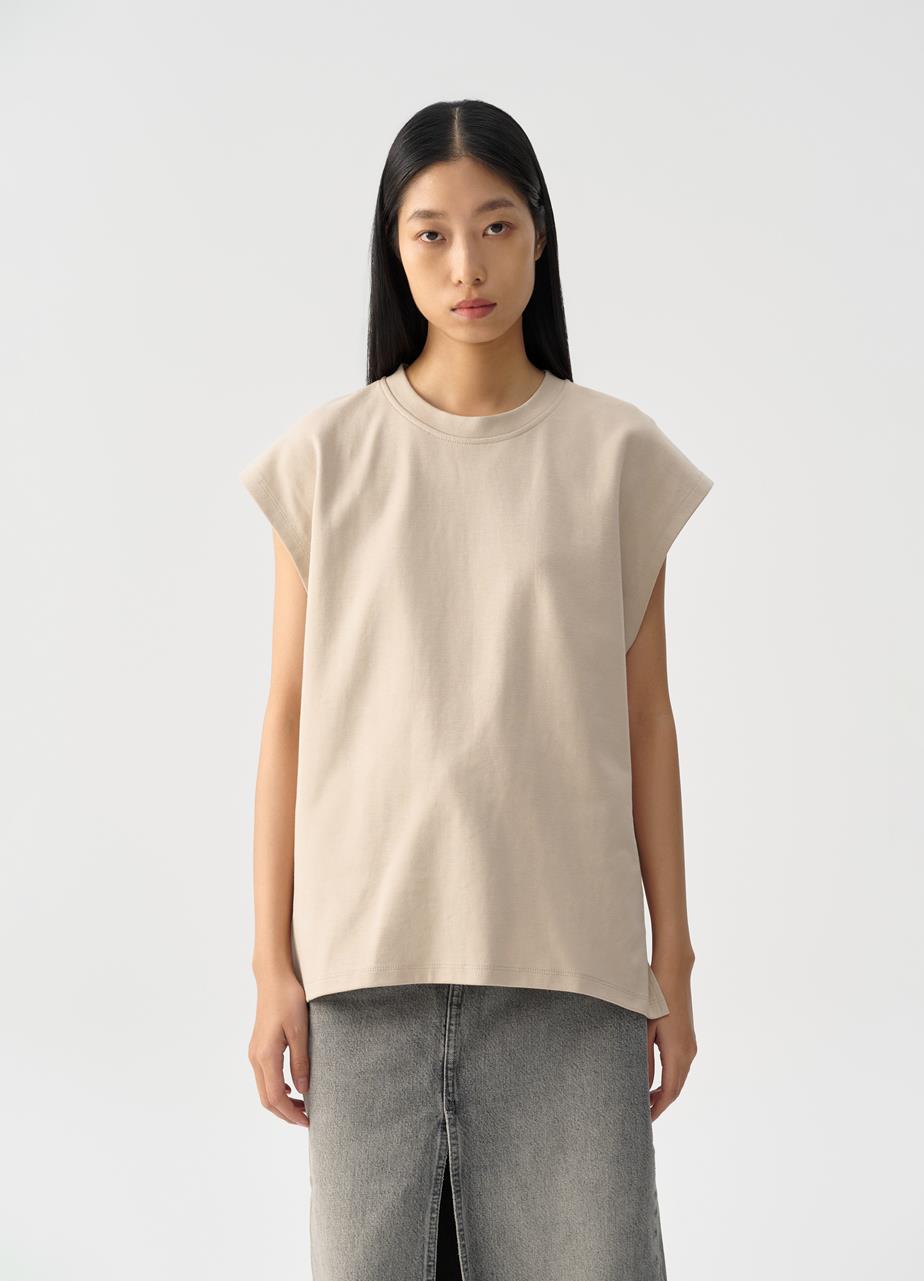 Boxy tank top x neven allgeier Bézs textil