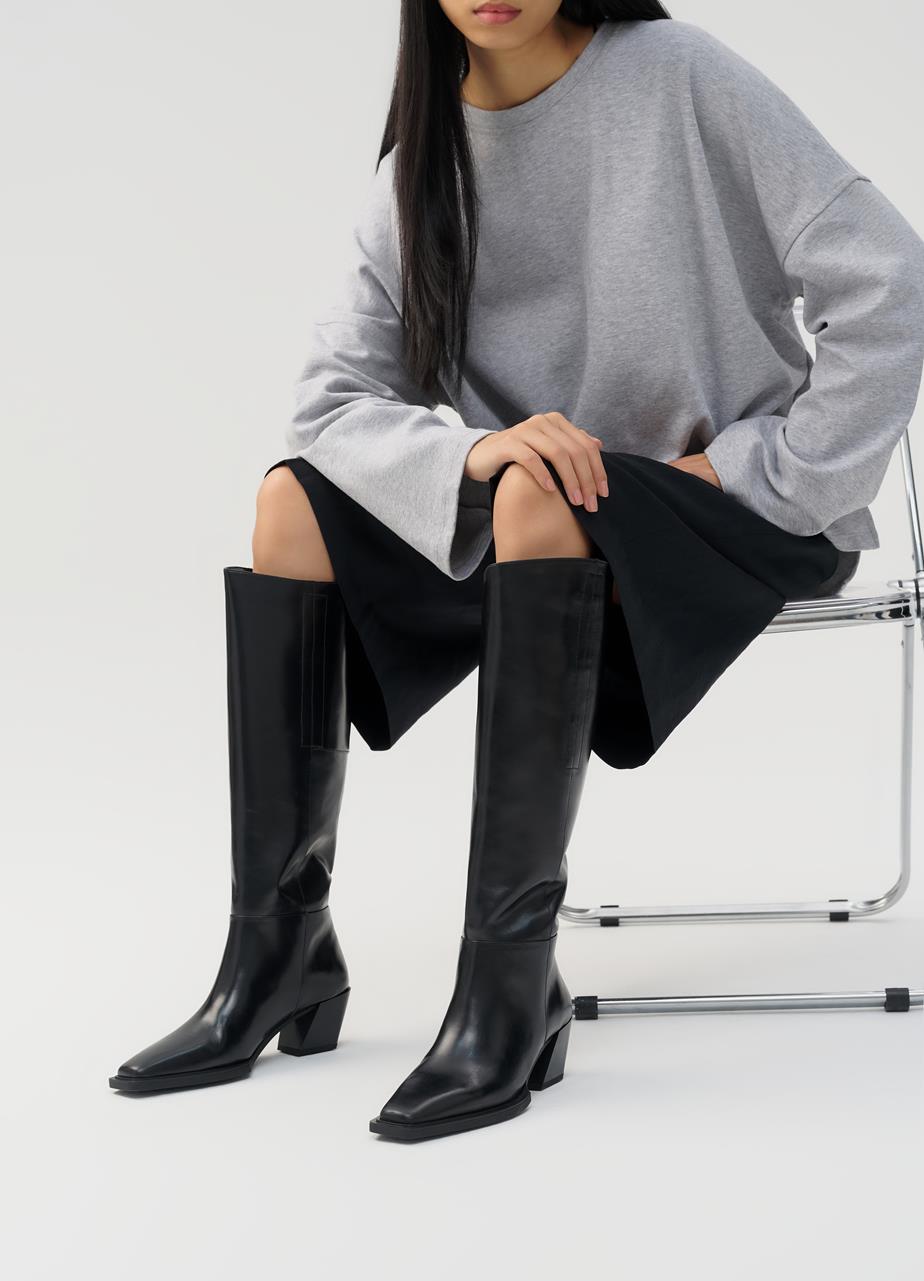 Alina bottes hautes Noir cuir