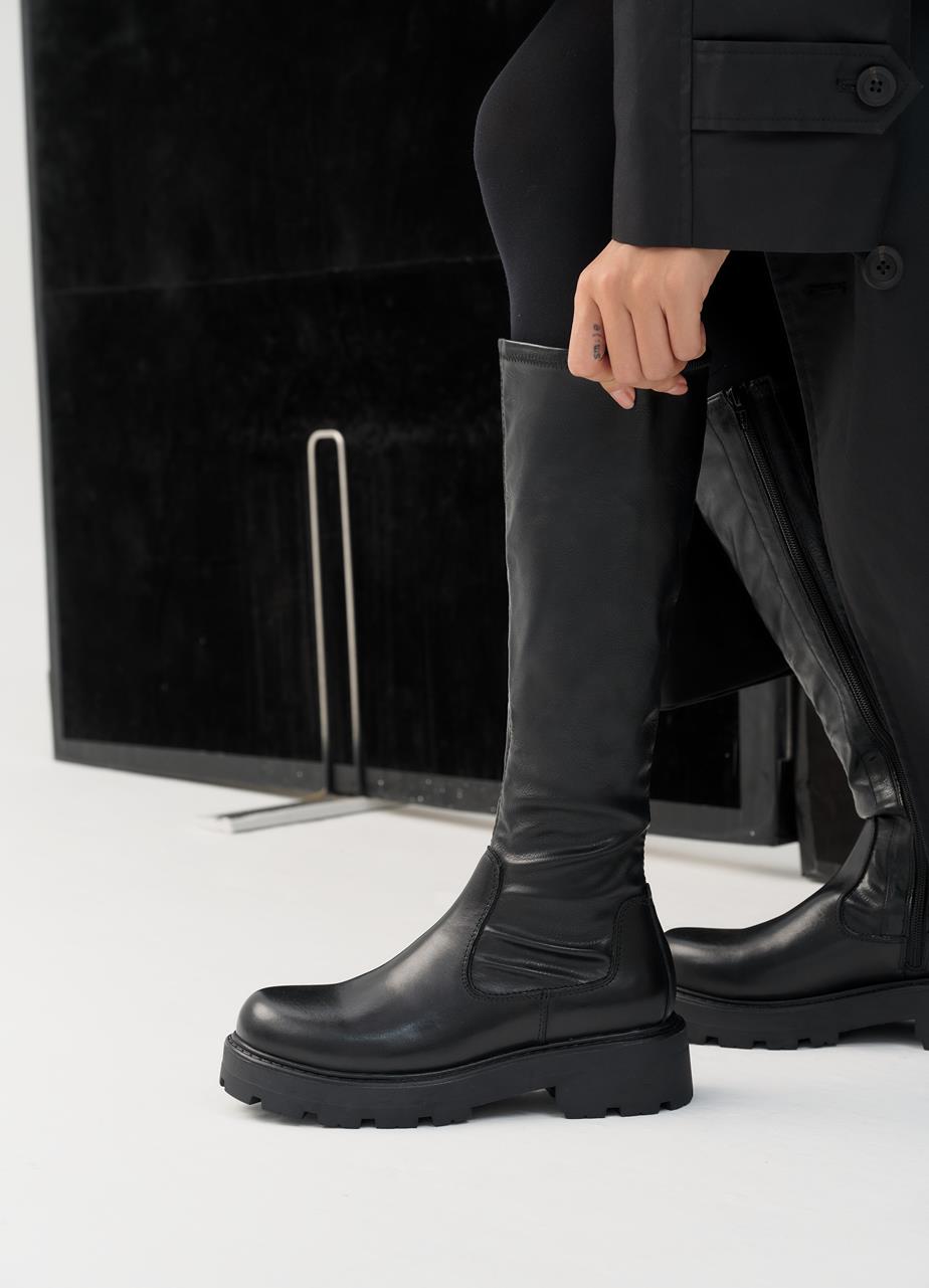 Cosmo 2.0 tall boots Black leather/comb