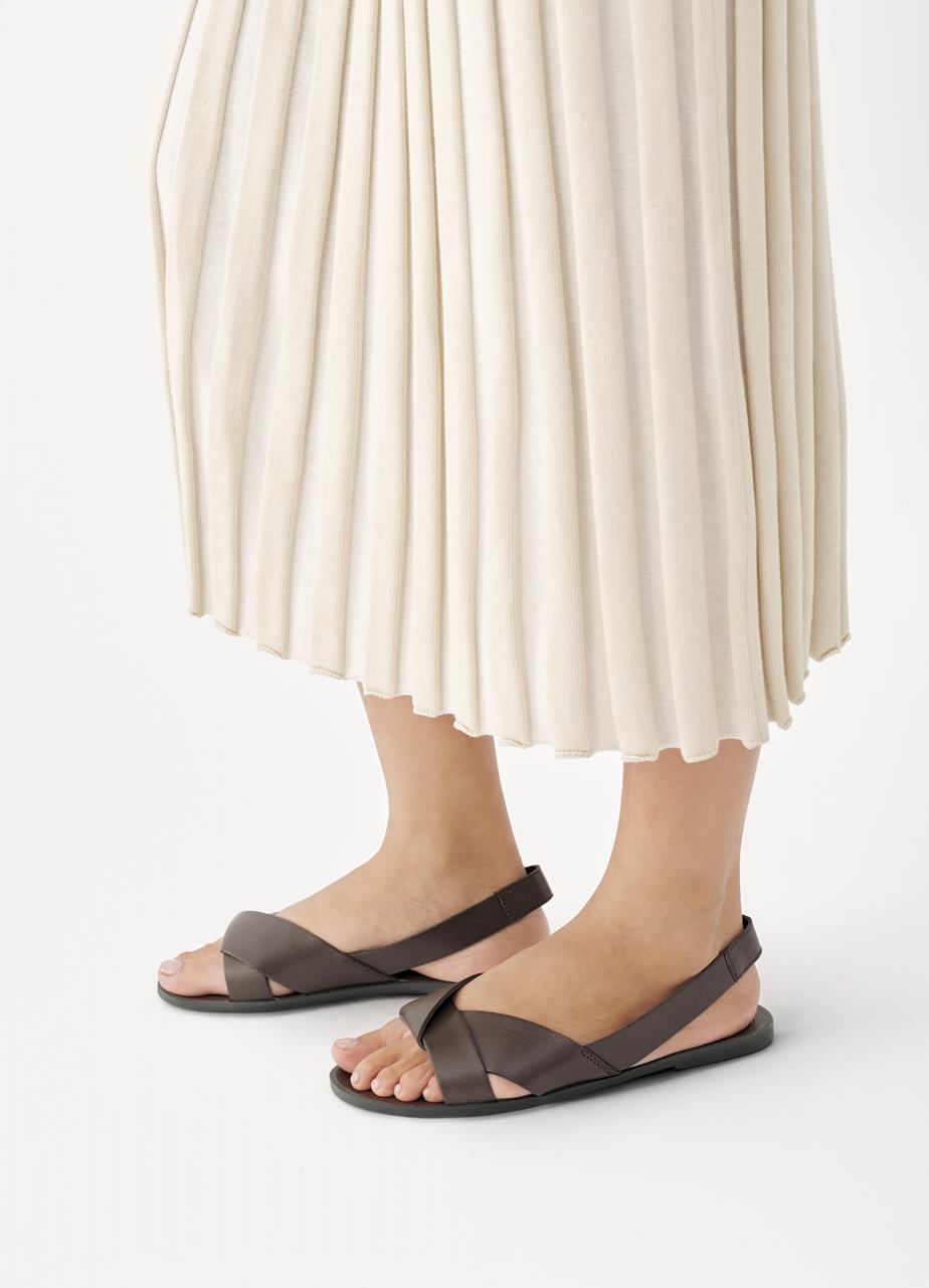 Tia 2.0 sandalen Dunkelbraun, Leder