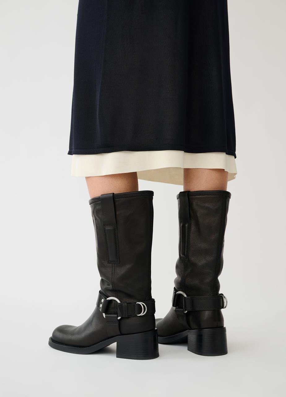 Nour bottes hautes Noir cuir