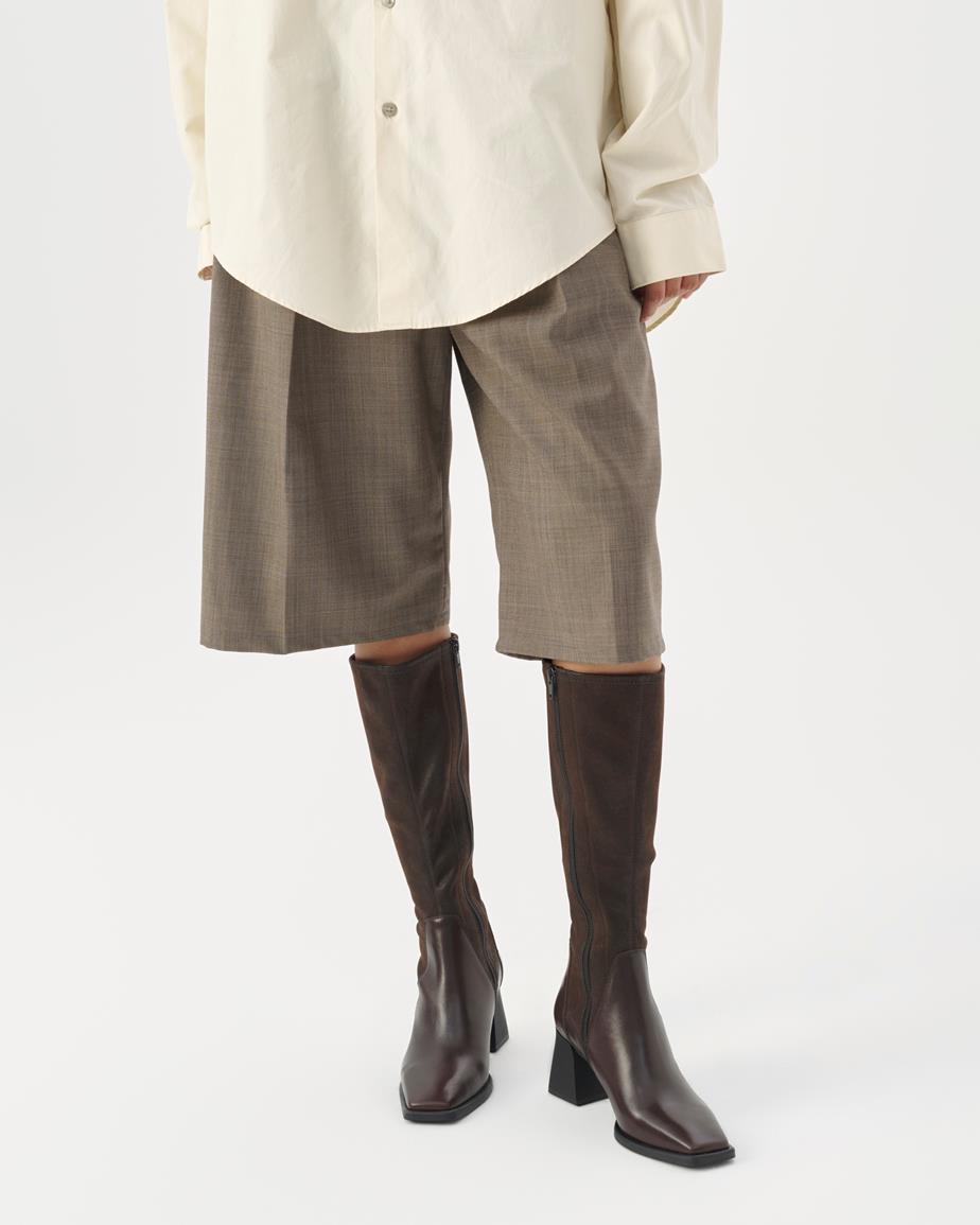 Hedda tall boots Brown, Leather/Comb