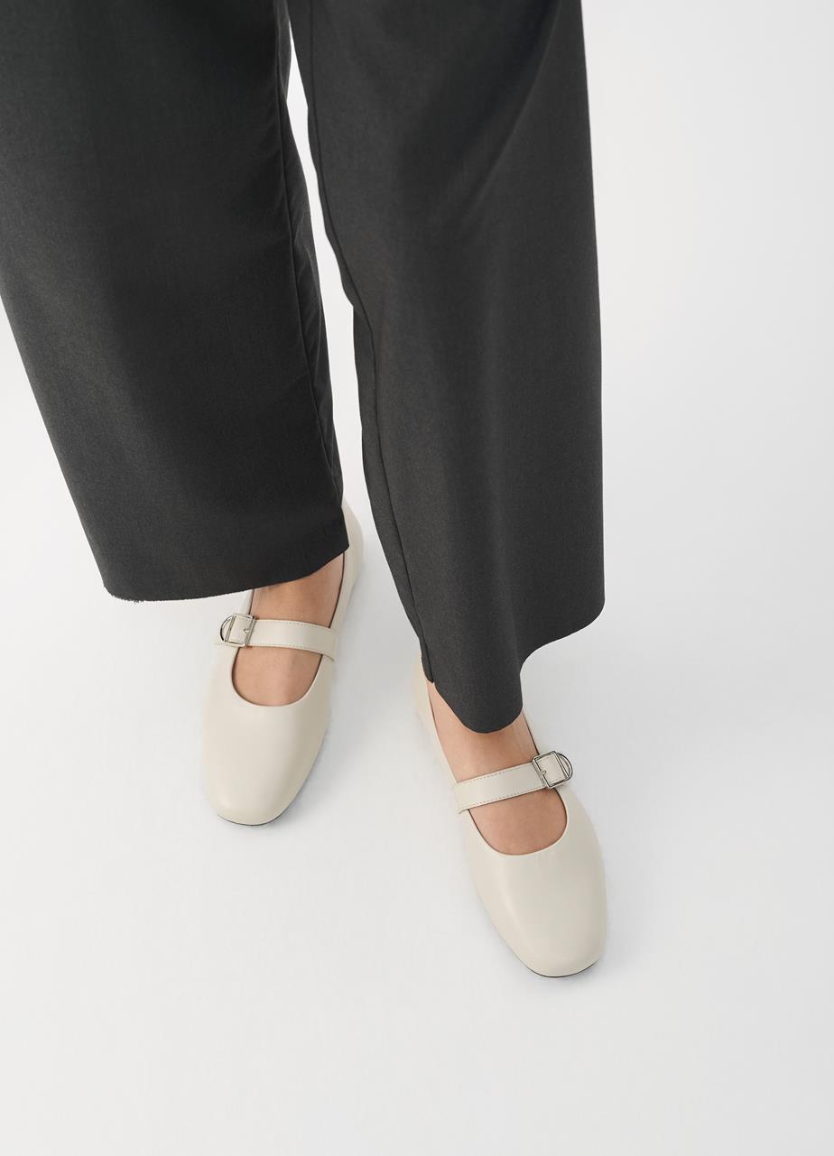 Jolin ballerinaer Offwhite, Læder