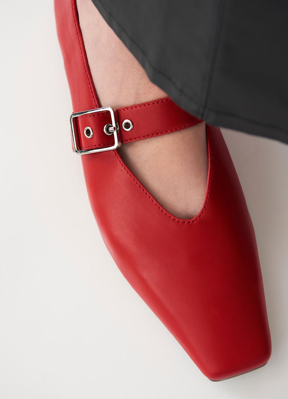 Wioletta sapatos Vermelho couro