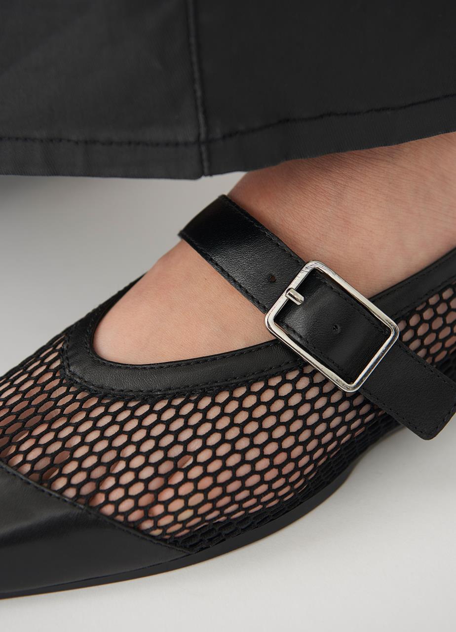 Wioletta chaussures Noir cuir/filet