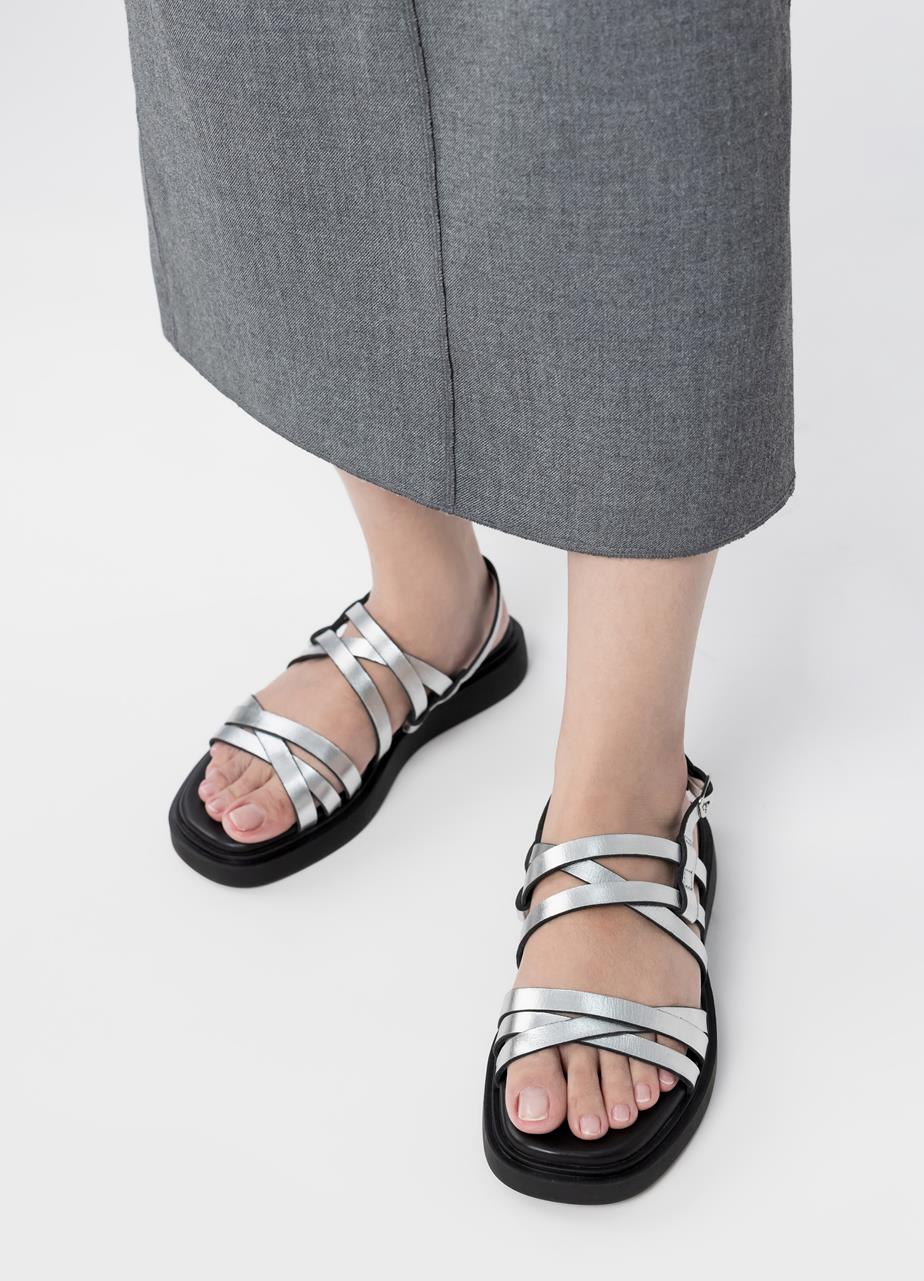 Connie sandaler Silver metallfärgat skinn