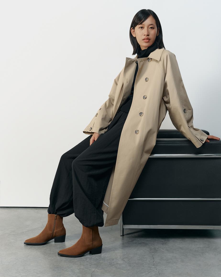 Kelsey boot cổ ngắn Màu Nâu, Da Lộn