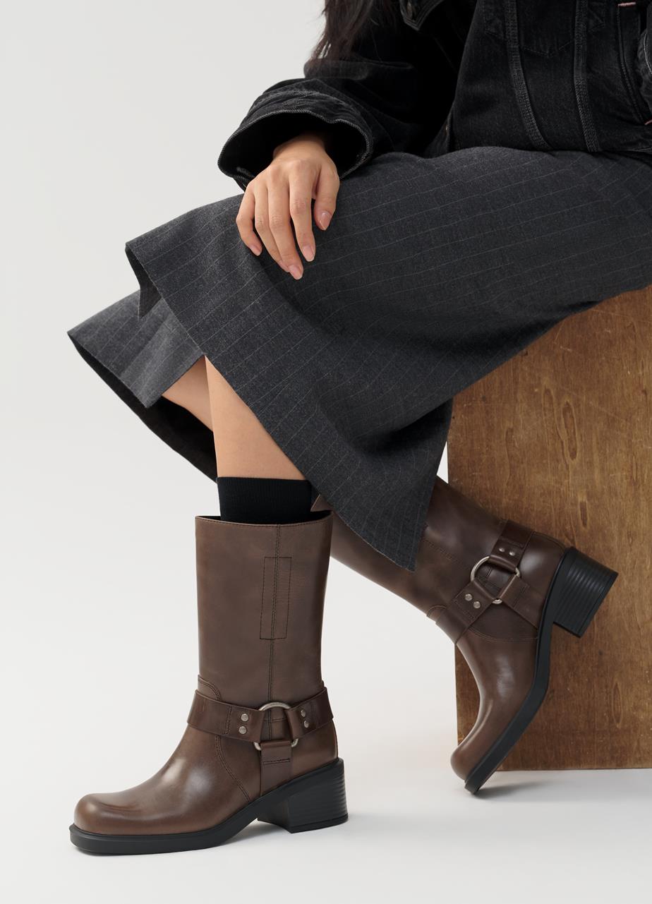 Daniella bottes hautes Marron nubuck gras