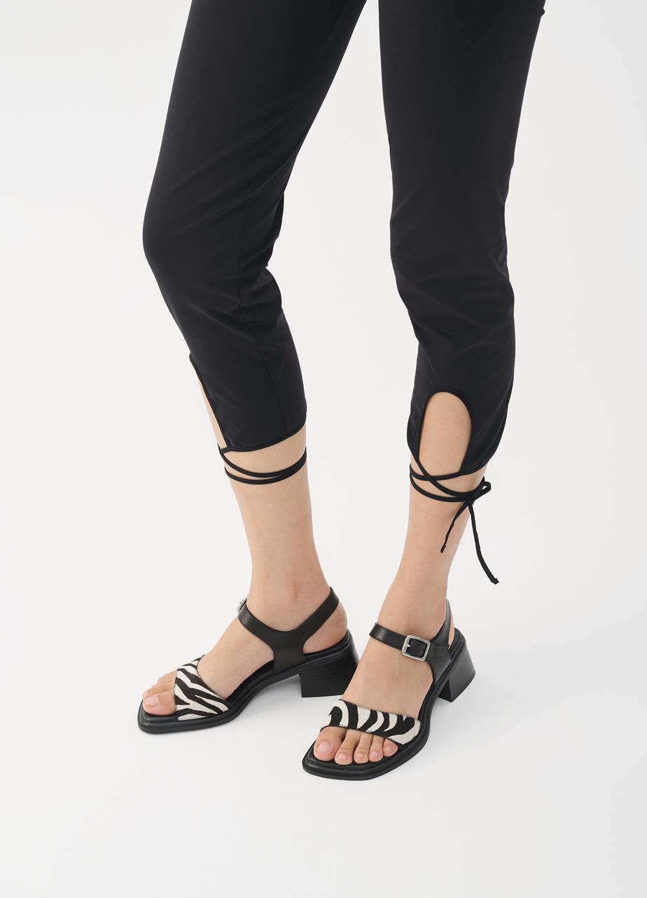 Ines sandalen Schwarzes hair-on-leather