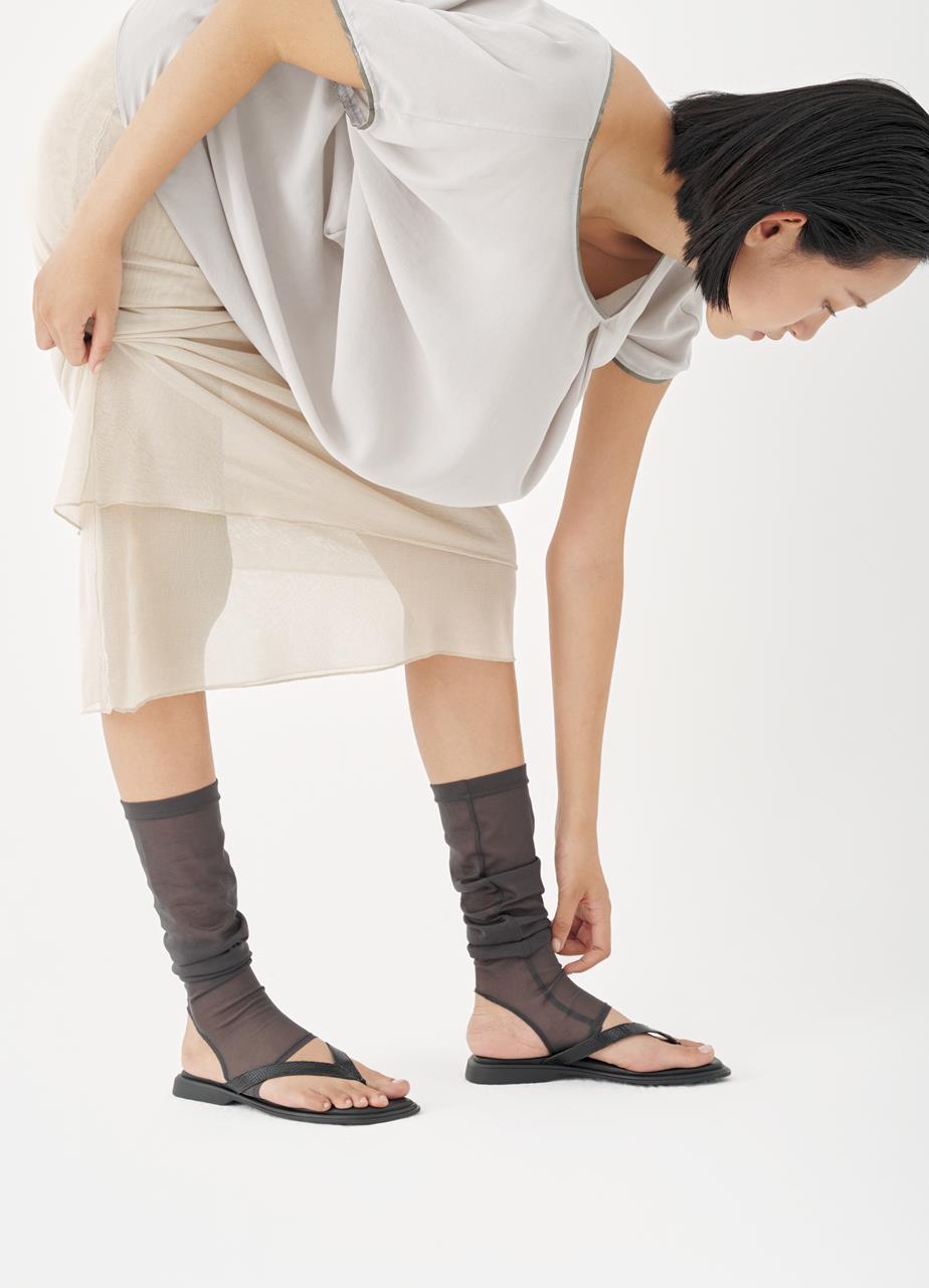 Izzy sandalen Schwarzes, Geprägtes Leder