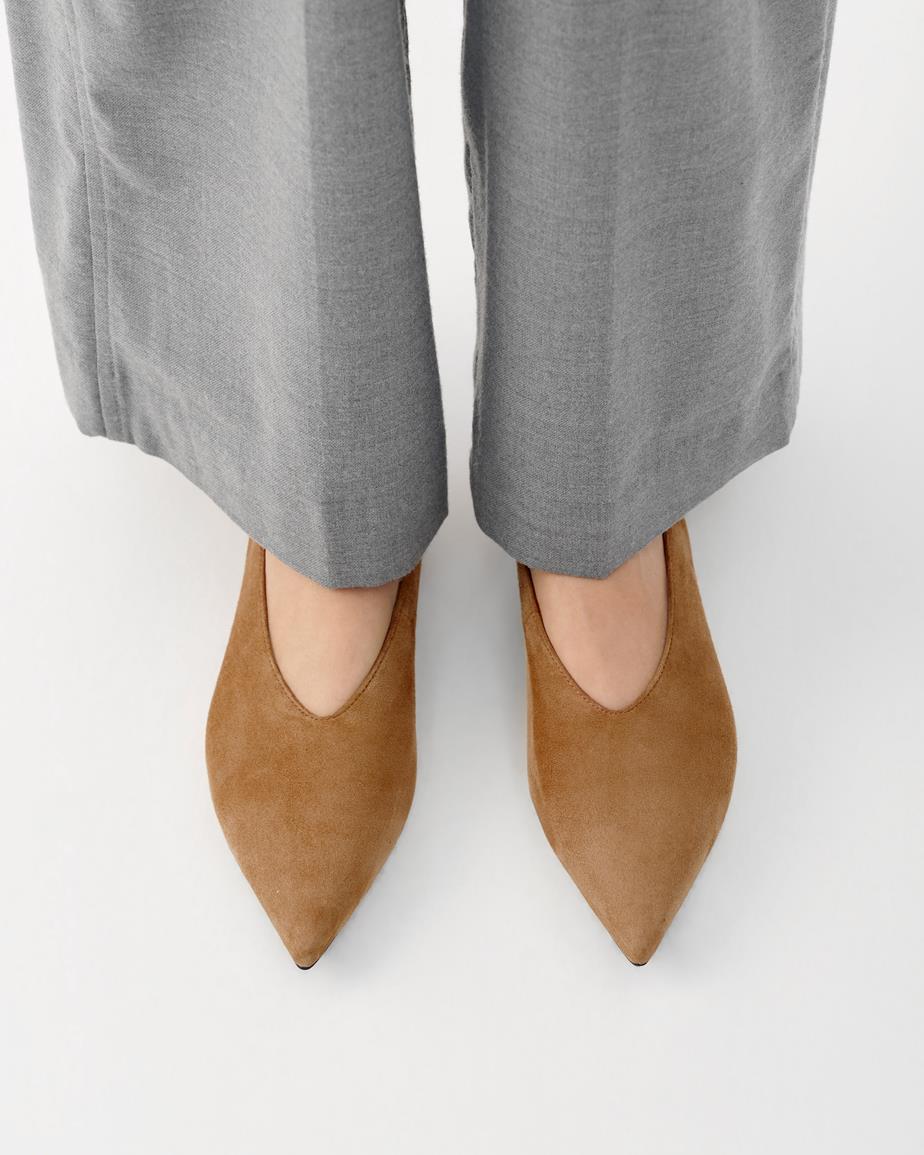 Hermine buty Brazowy, Zamsz
