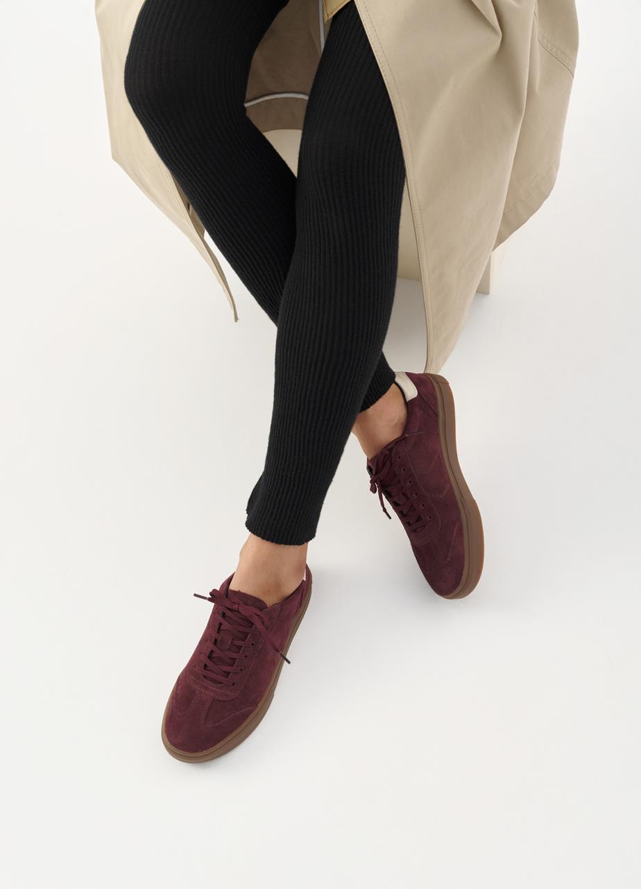 Cody baskets Rouge Foncé daim/comb