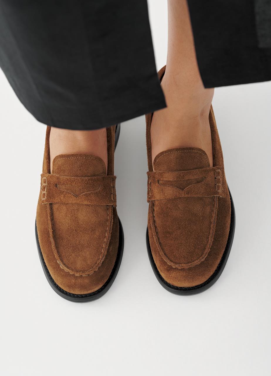 Linn loafers Brun ruskind