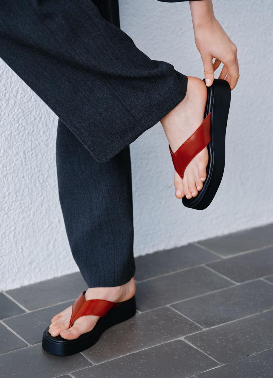 Danya sandalen Rot, Gebürstet Leder