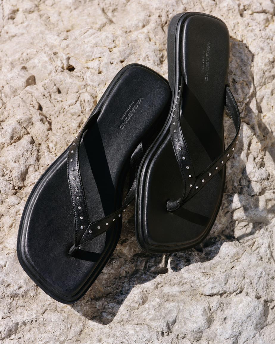 Izzy sandalen Zwart, Leer
