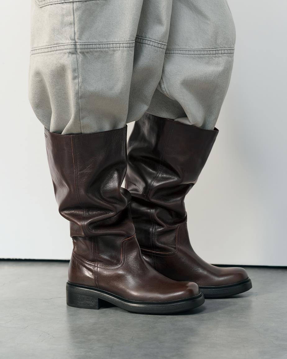 Karlie bottes hautes Marron Foncé, Cuir