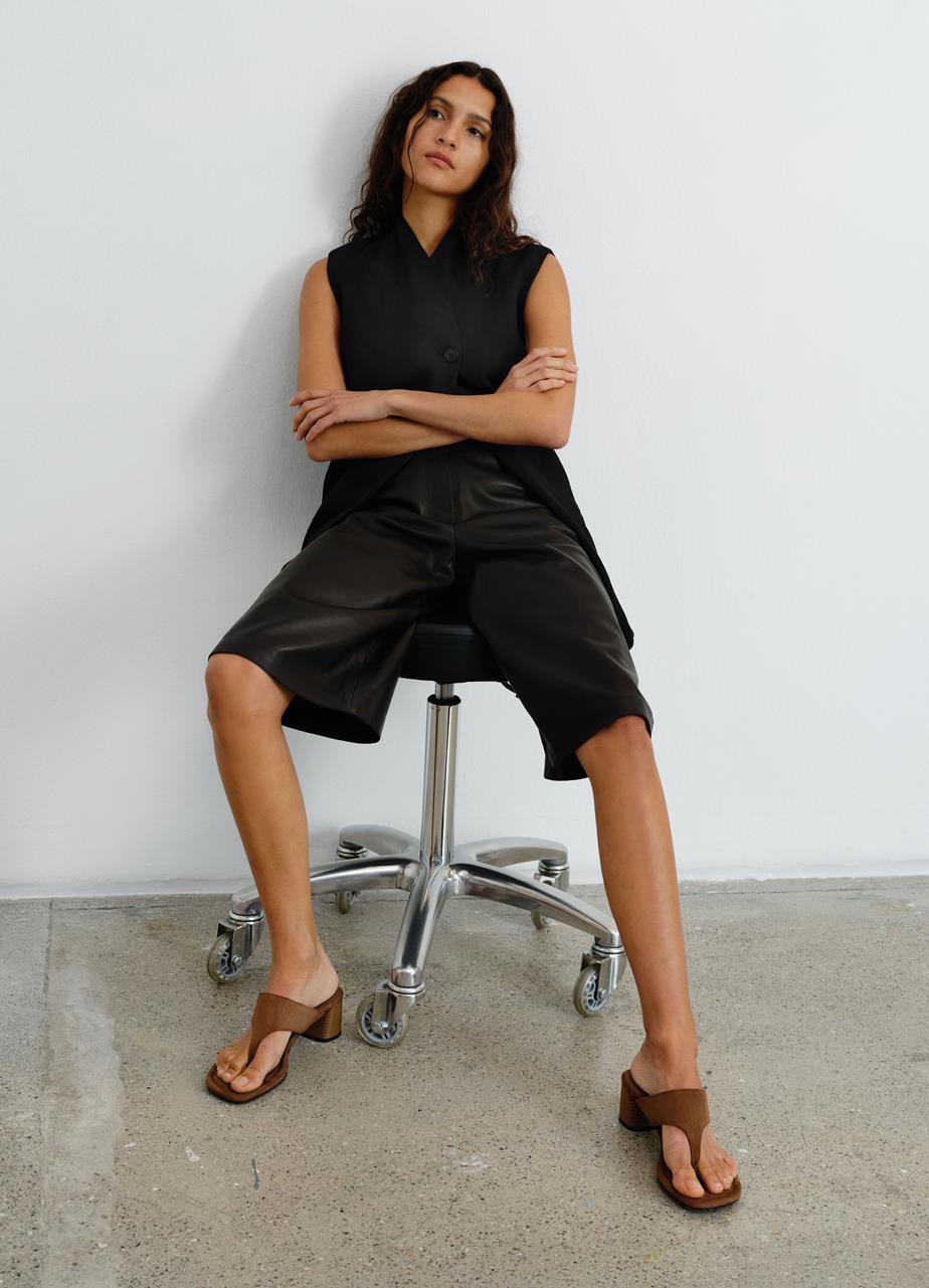 Evie heeled sandals Brown, Suede