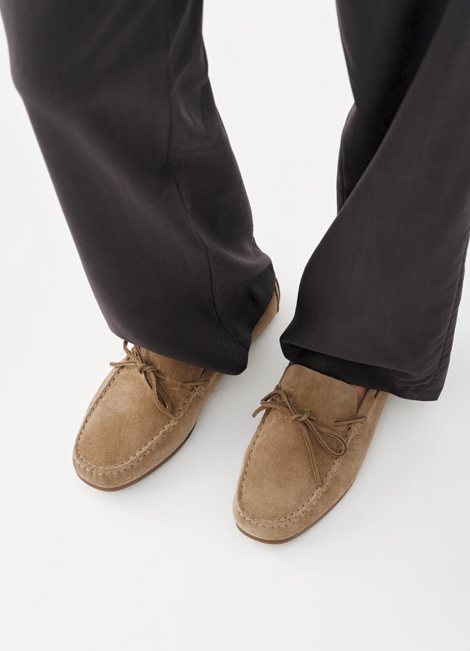 Larissa loafer Beiges, Veloursleder