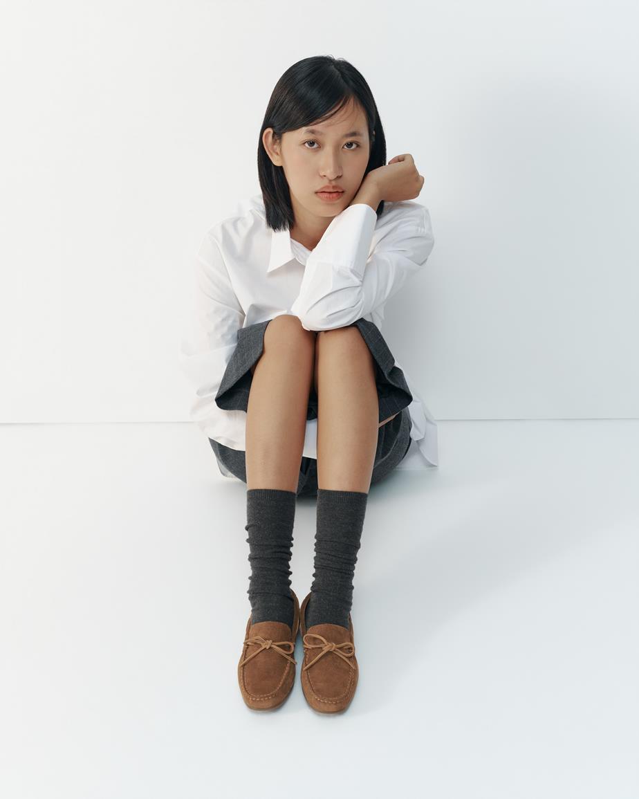 Larissa loafers Bruin, Suède