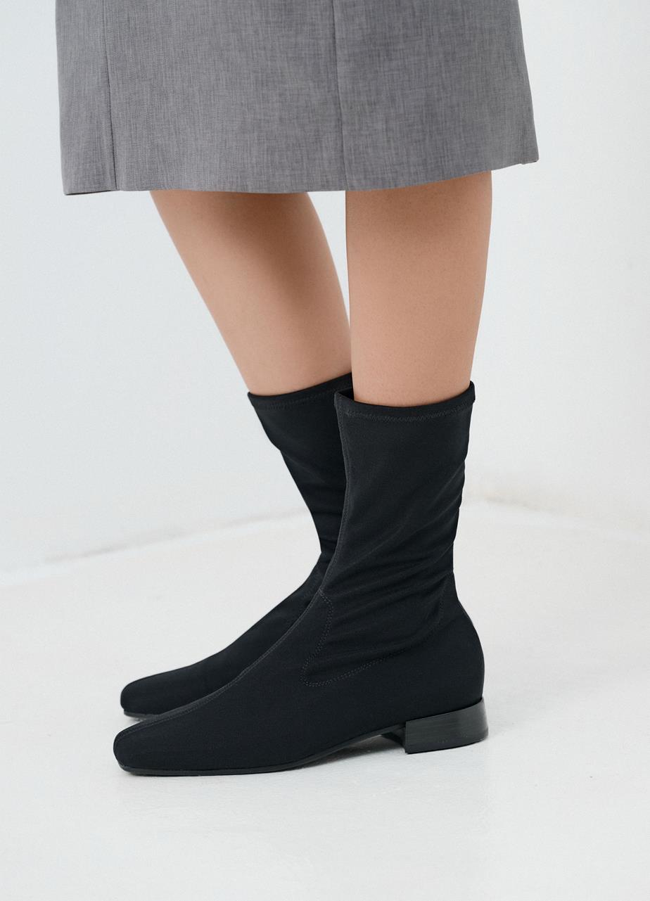 Mona boots Svart, Stretch