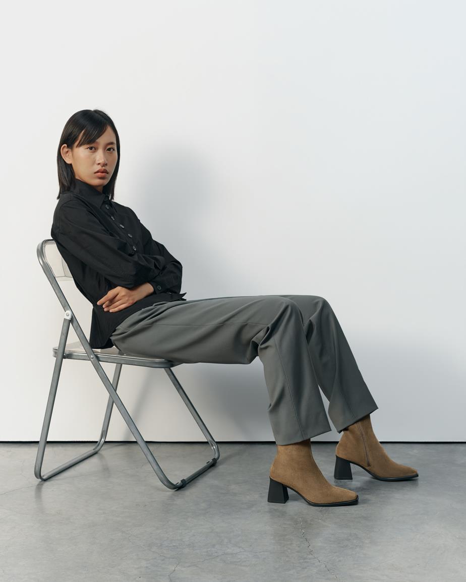 Hedda stiefel Dunkelbraunes, Veloursleder