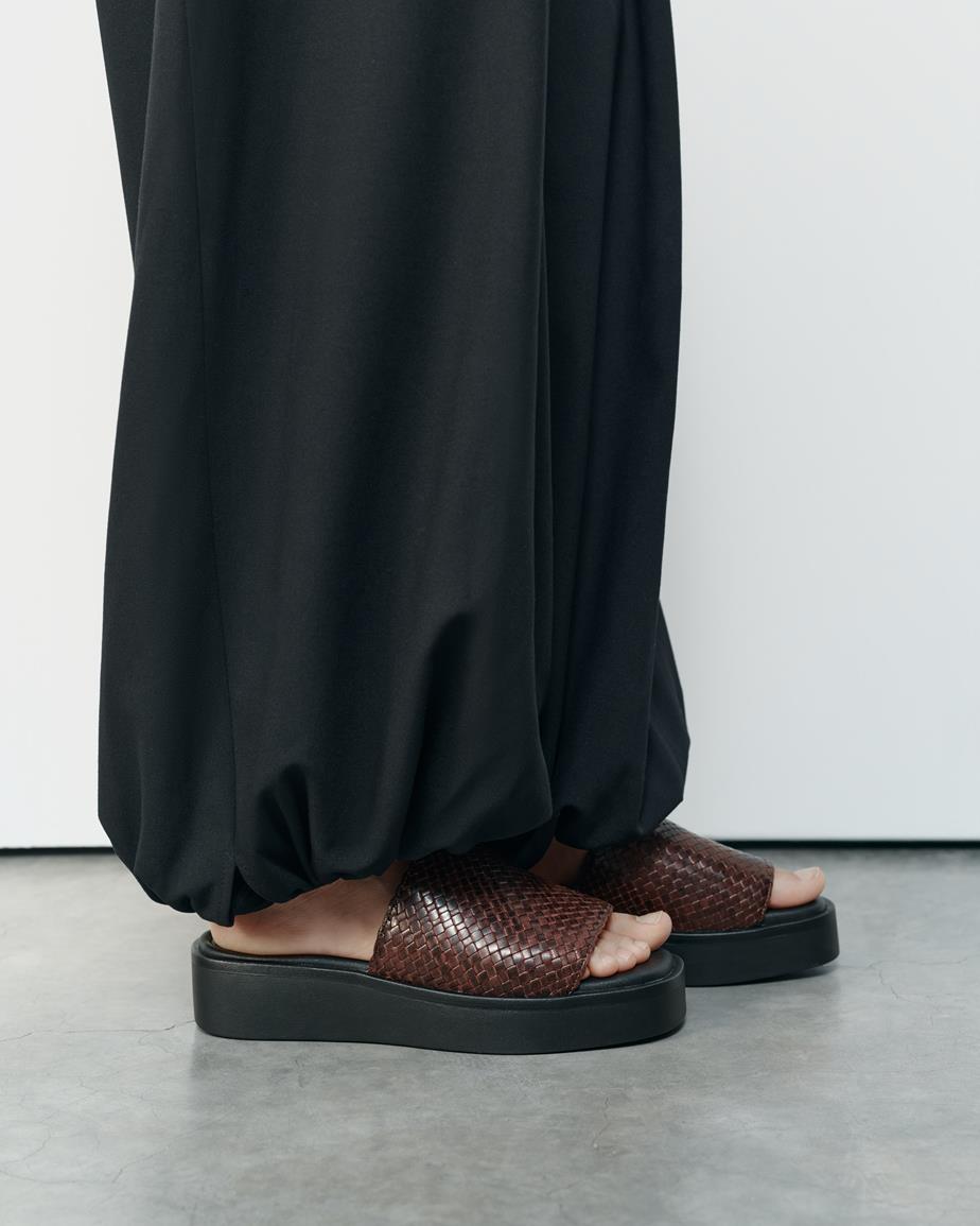 Danya sandals Dark Brown, Braided Leather