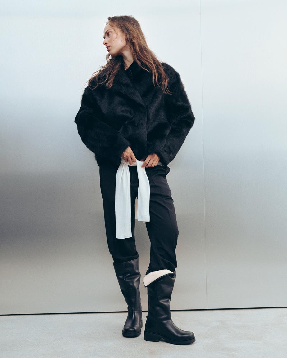 Karlie stivali Nero, Pelle