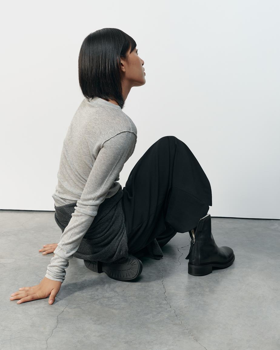 Karlie stiefel Schwarzes, Leder