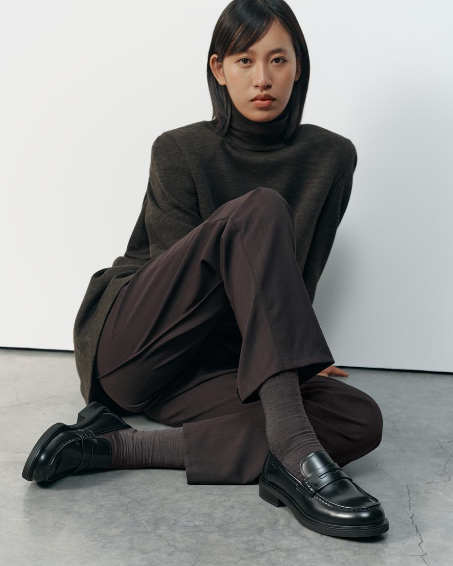 Freya giày loafers Màu Đen, Da Đánh Bóng