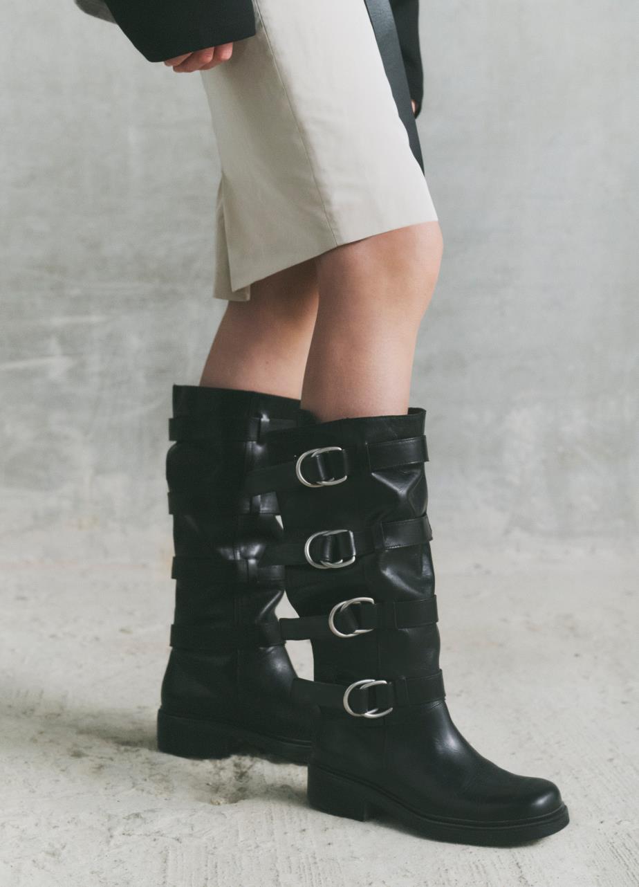 Karlie tall boots Black, Leather