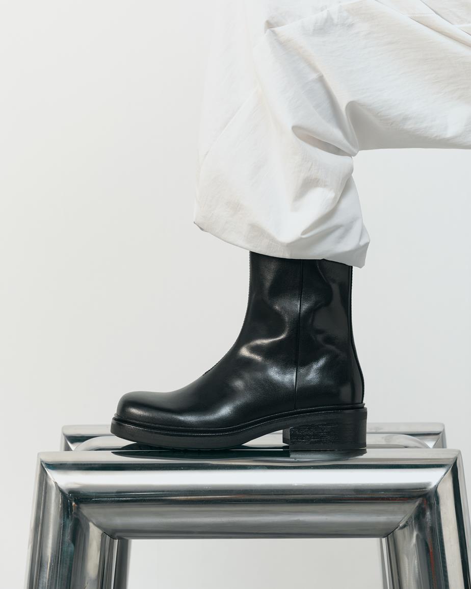 Karlie boots Svart, Skinn
