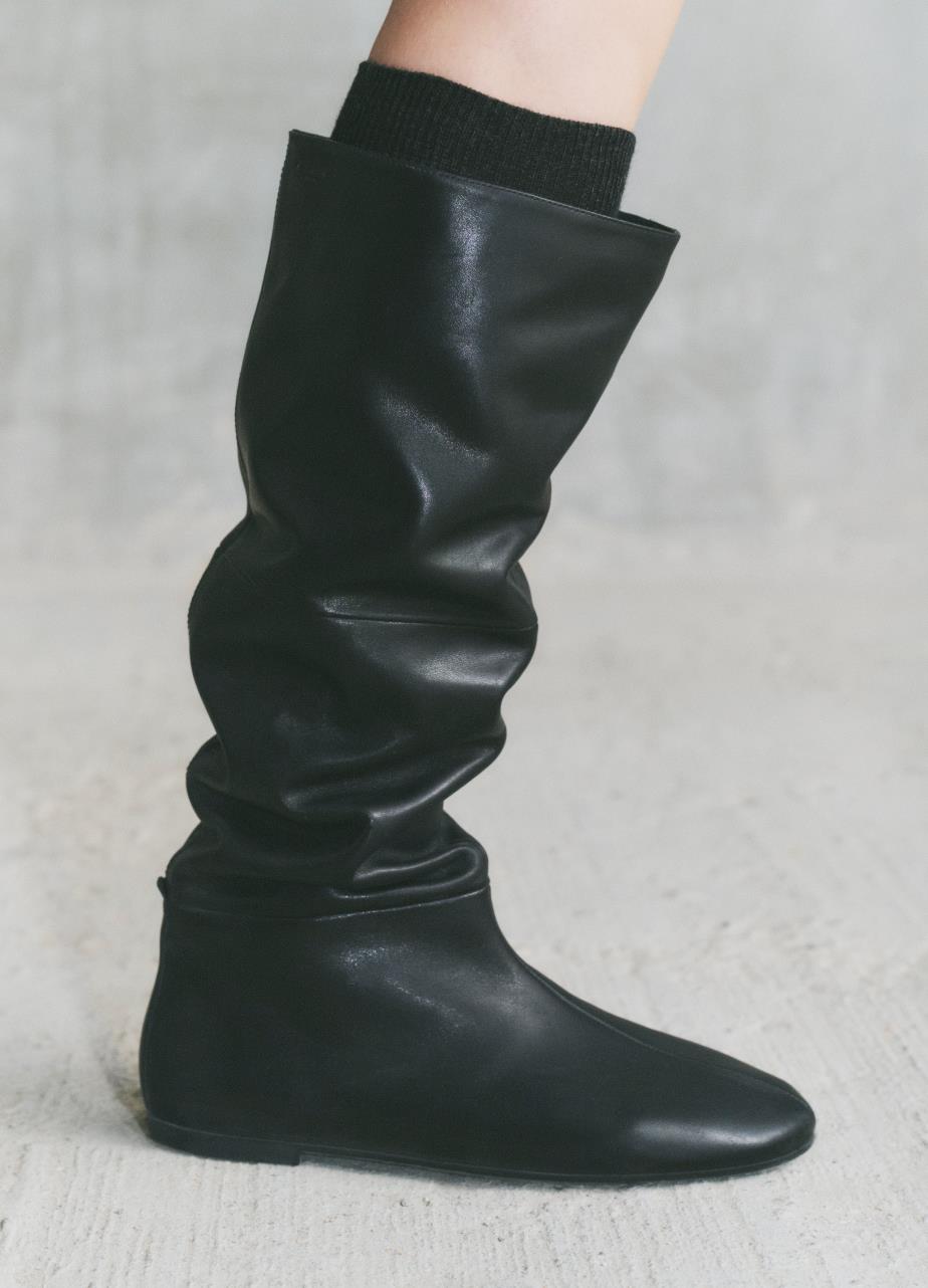 Aleya hosszú szárú csizma Fekete, Bőr