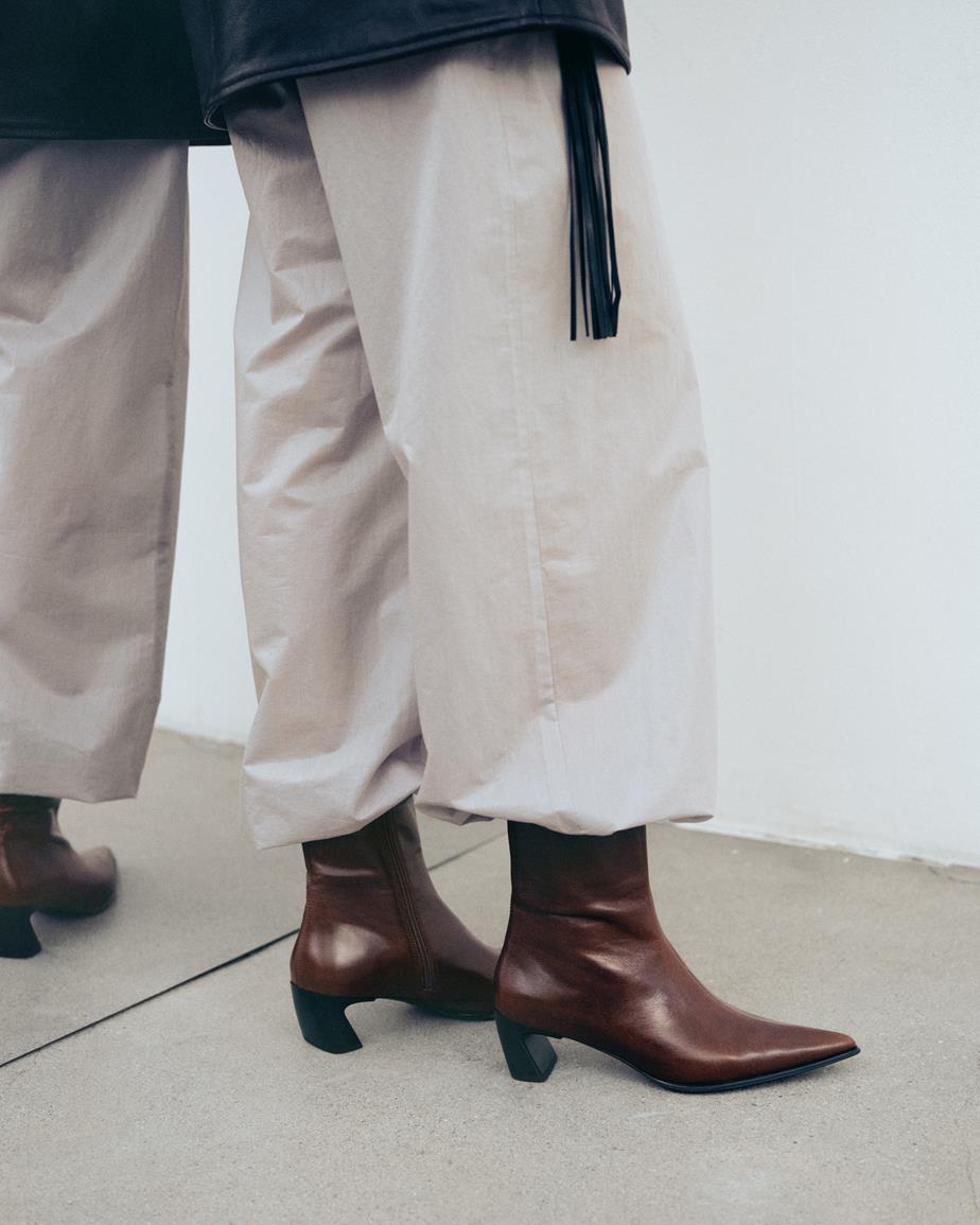 Ilona bottines Marron, Cuir