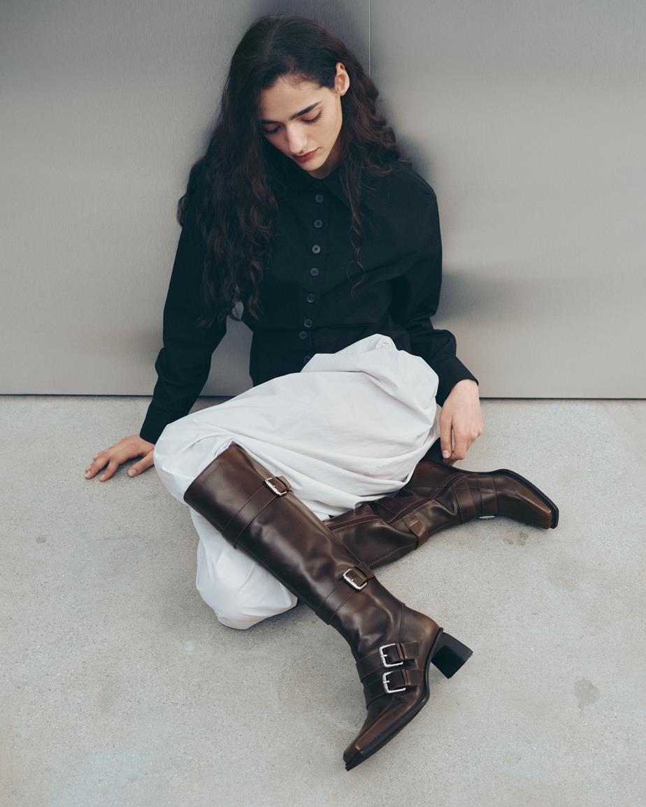 Elvina hoge laarzen Bruin, Brush Off